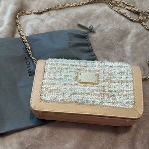 St. John Beige Tweed Crossbody Bag